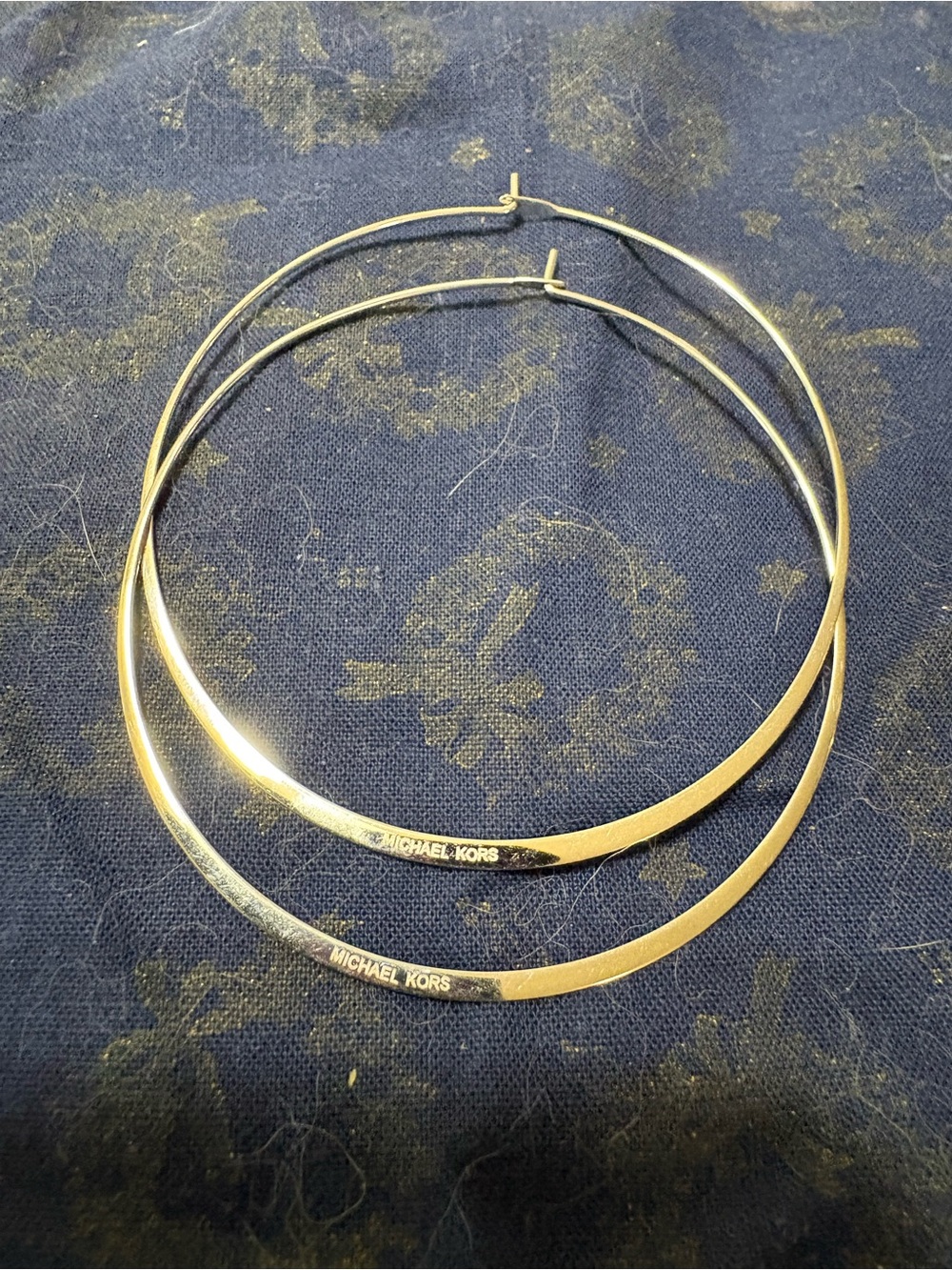 Michael Kors Gold Thin Flat Hoop Earrings